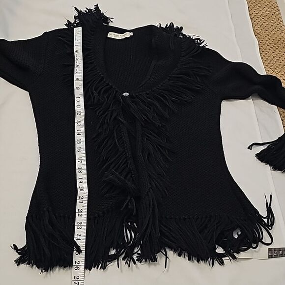 PERU FIBRAS FRINGE CARDIGAN SWEATER L - Picture 5 of 7